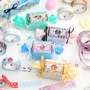 12 rolls/set, creative tape, candy theme, washi paper, decorated notebooks, handbook DIY material