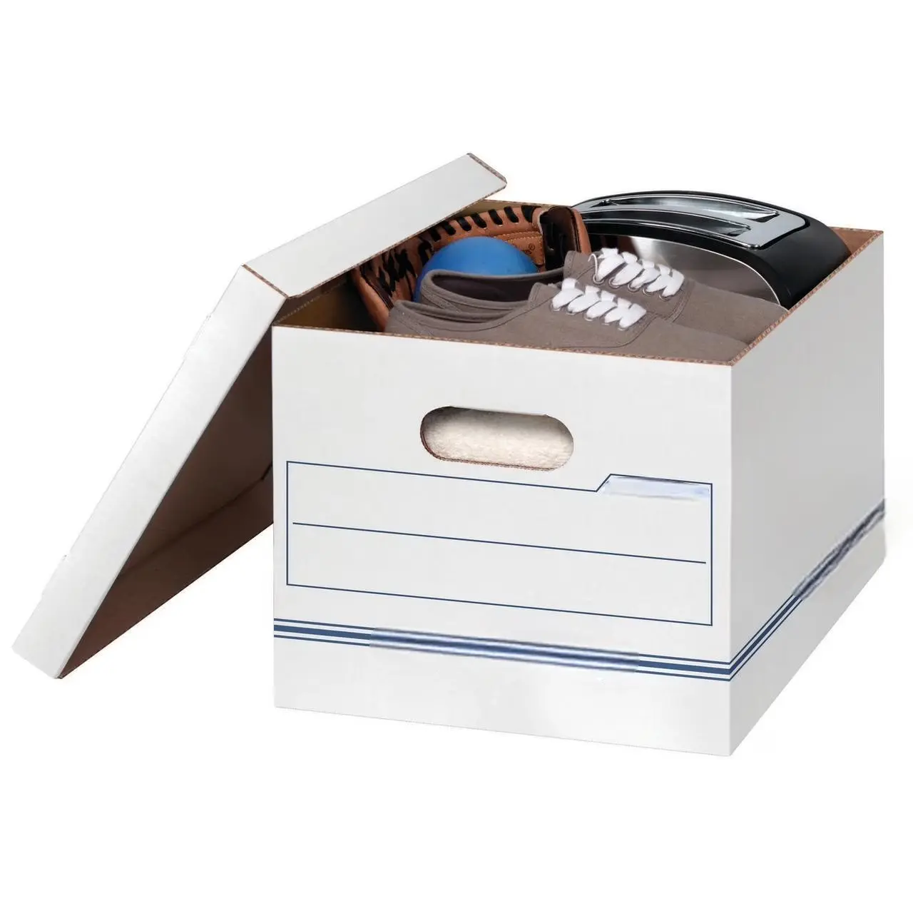 16349597 - Box Basic Duty Letter/Legal File Storage Box with Lids, 10 Pack, White Corrugate Cardboard