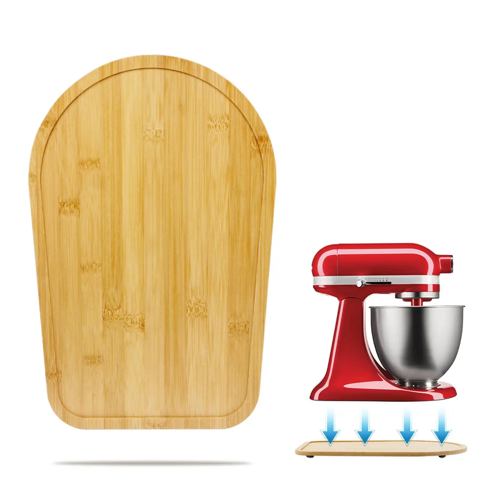 GJANSH Bamboo Sliding Mat for KitchenAid Mixer (4.5-5 Qt) - Heavy Appliance Slider & Countertop Protector