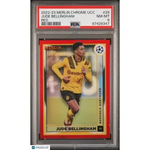 2022-23 Topps Merlin Chrome Uefa UCC Jude Bellingham Red Refractor #29 PSA 8