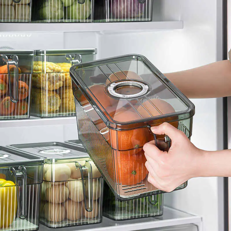 3L Refrigerator Organizer Storage Container with Handle – Crisper Box for Food Storage Kitchen Utensils