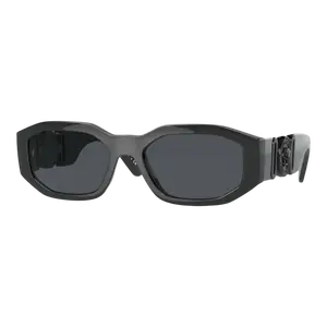 Versace Medusa Biggie Men's Sunglasses - Black/Dark Grey, Geometric-Shaped, Box-Shaped, Anti-Ultraviolet Black Men's Sunglasses