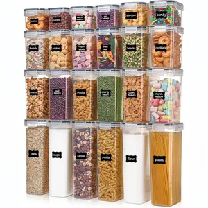24PCS Airtight Food Storage Container Set, Fresh-Keeping Boxes, Easy-to-Secure Lids, Suitable For Pantry, Travel, Outdoor Picnics, Kitchen Organization, Comes With Labels And Marker#fathersdaygift