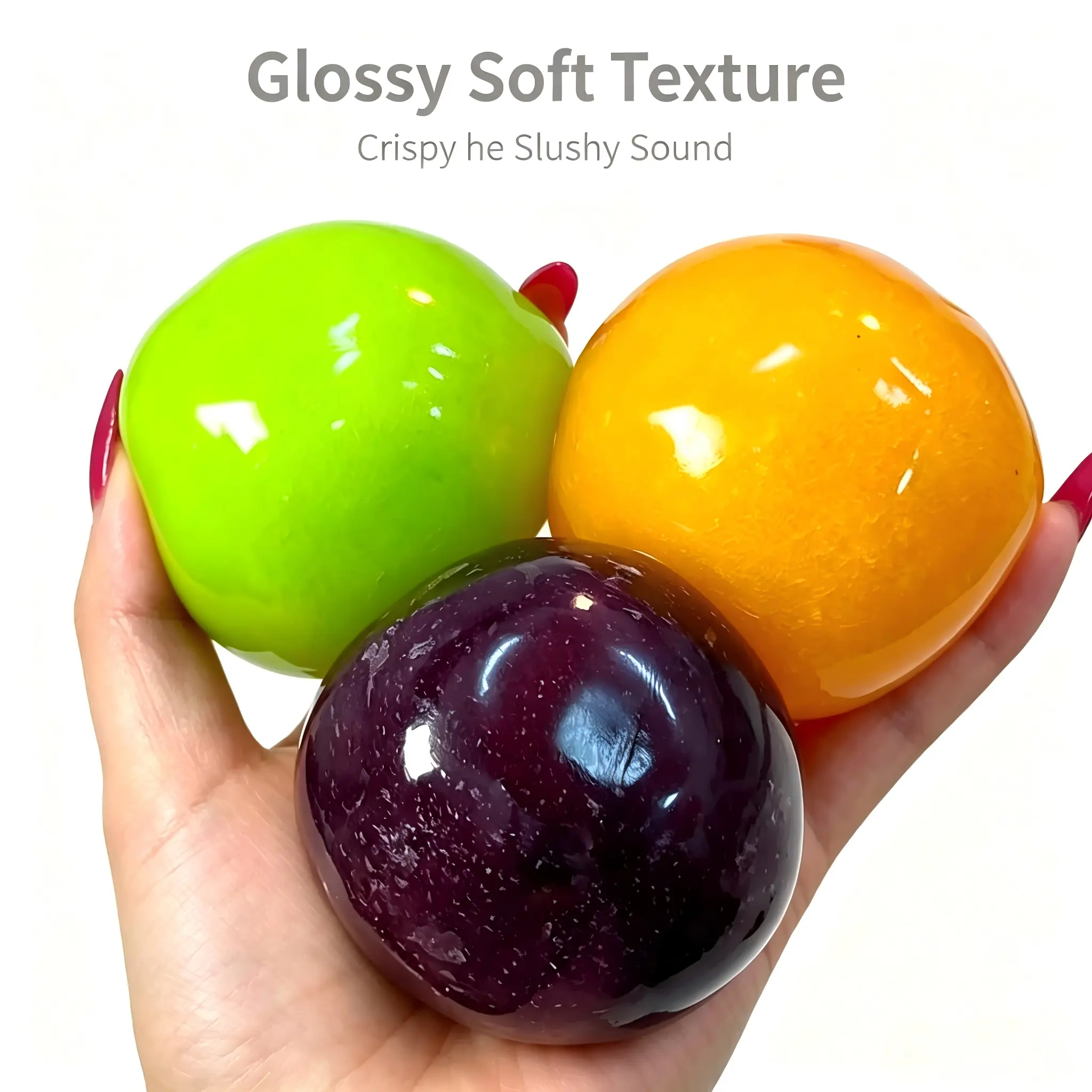 Chiboki Soft Gel Slush Squish Ball, ASMR Stress Relief Fidget Toy with Satisfying Crispy Crunch Sound When Squeezed, Ideal for Anxiety Release party favor squishies food