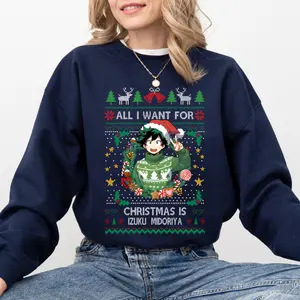 Izuukuu Mid0riya Christmas SweatShirt, My Heroes Academiaa SweatShirt, MHA Christmas Tee, Gift For Fan, For Men, For Women, Streetwear