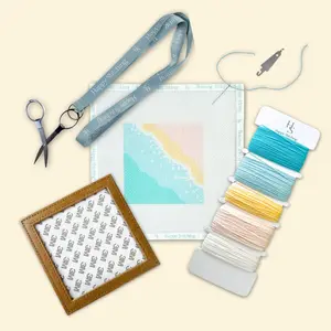 Happy Stitching- On The Surf Coaster Needlepoint Kit - All-in-One, Self-Finish Needlepoint Kit