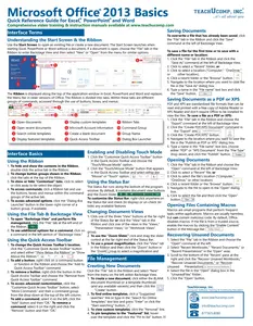 Microsoft Office 2013 Basics Quick Reference Guide
