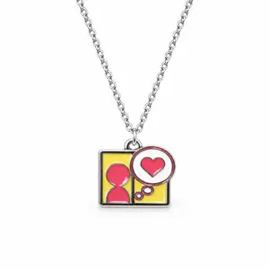 Love, Problem,Friend Necklace | Mood Window Pendant Necklace | Cute Nostalgic Pendant Gift| Y2K Childhood Island Game Window Pendant