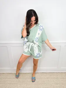 Radiating Positivity High-Rise Cotton Green Avery Mae Shorts