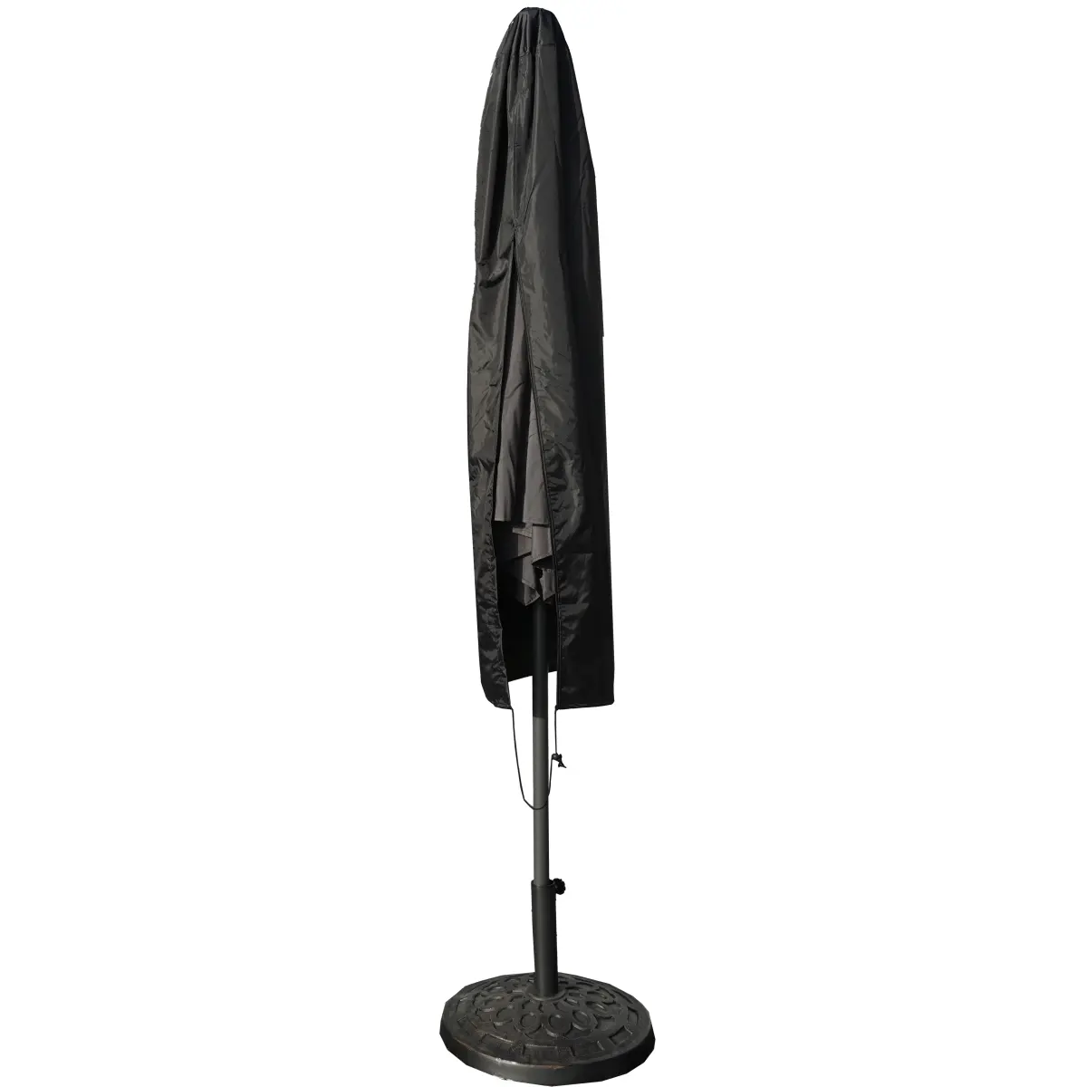 Direct Wicker UC-001-BK Outdoor Patio All-Season Umbrella Cover - Polyester, Waterproof, Durable, Built-in Vents for Ventilation, Zip Closure, Cotton Rope, Protection, Convenient Ease of Use, Convenience