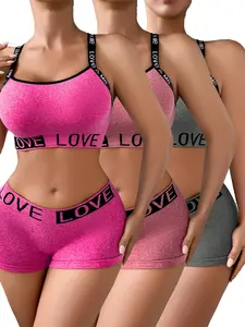 3PCS Women's Underwear Set Includes  New Bra Top and Pants Seamless Comfort Daily Wear, Soft and Breathable Ladies Lingerie Pack Activewear Athletic