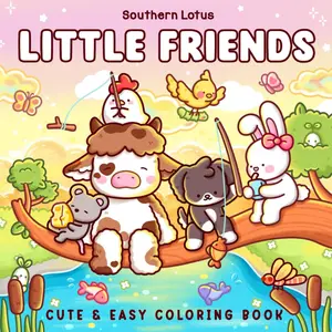 Little Friends: Coloring Book for Adults and Teens Featuring Fuzzy Animal Characters and Cute Besties in Cozy Moments and Daily Adventures for Relaxation (Cute & Easy Coloring
