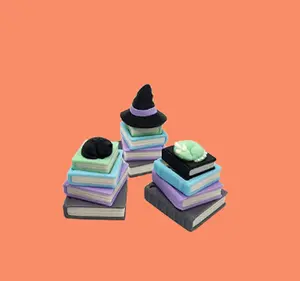 Stacked Books Clickable Keychain – Cozy Fantasy Fidget Toy