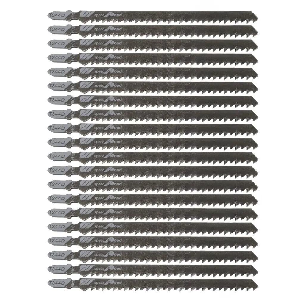 20Pack T344D Long Jigsaw  Set, HCS 6-Inch 6TPI T-Shank Contractor Straight-Cut Jig   Designed for Quick  Thick Construction Timber, Softwood, Chipboards,  Core Plywood