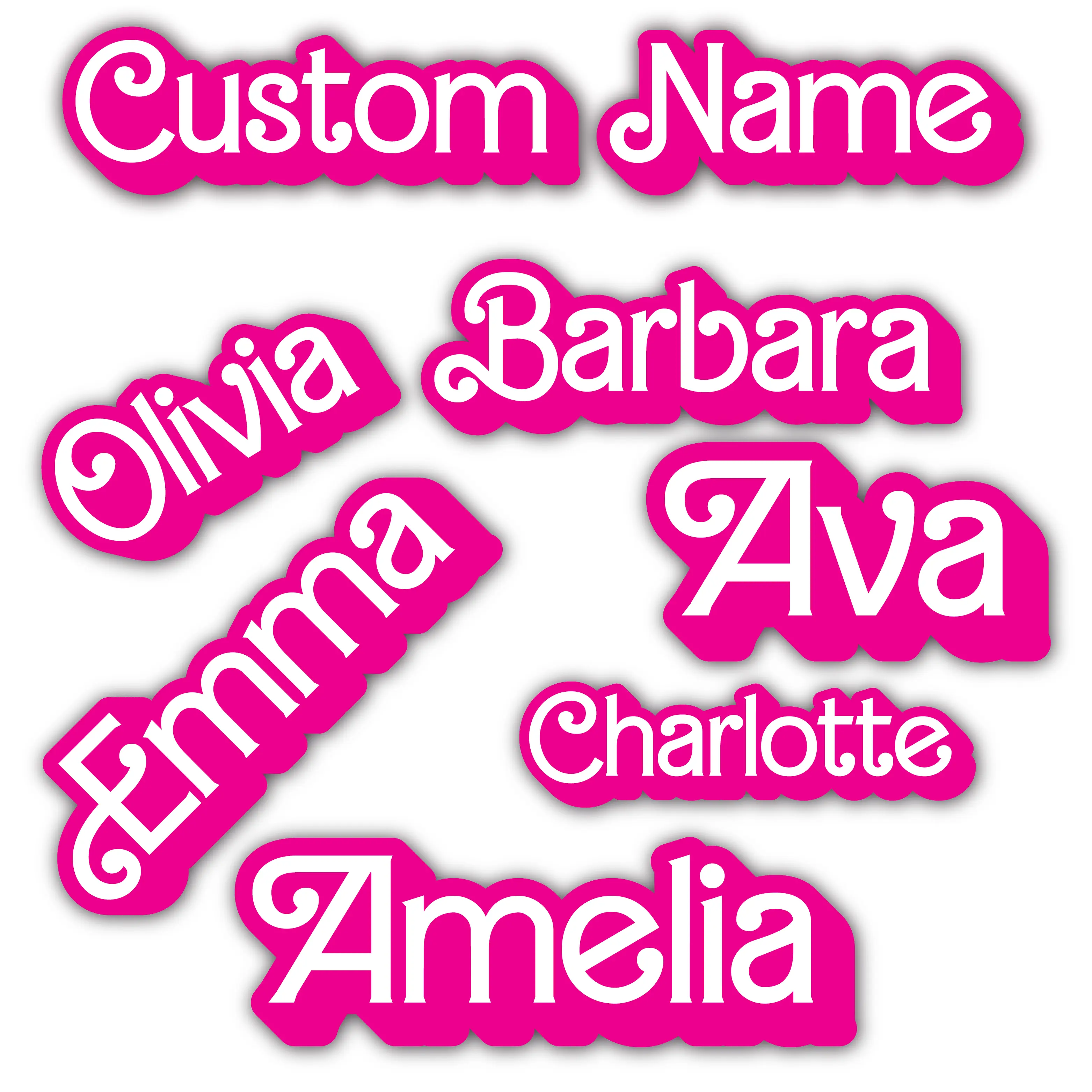 Custom Name Peel and Stick Vinyl Decal sticker for car window, laptop, and more.  SKU #F0955
