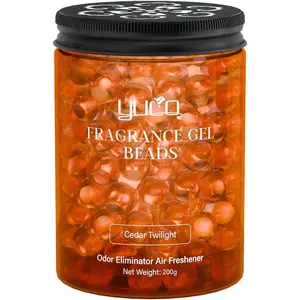 YUCO Fragrance Gel Beads Superior Aroma Air Freshener, Eliminates Odors in Cars, Offices, Pet Areas, Cabinets, Plant Based, 200g, Pack of 1, Cedar Twilight Scent