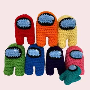 Handmade Crochet Among Us Plushies Suspicious Sus Crewmates Stuffed Animal Cute Soft Funny Toy Gift Ideas