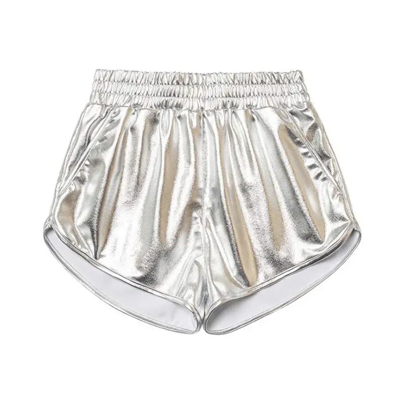 RETRO METALLIC SHORTS - SILVER