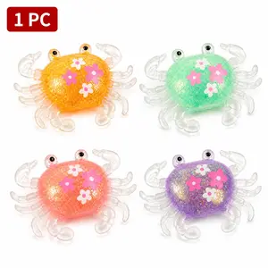 1Pc Squishy Soft Crab-shaped Stress Ball for Adults and Teens Crab-shaped Stress Toys Sugar Ball Sensory Fidget Toy Sea Animal Squeeze Squishy Toy Anxiety Relief Party Favors