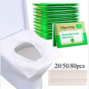 20/50/80pcs Toilet Seat Covers Disposable Flushable Toilet Seat Covers Travel for Adults Kids Potty Training Travel Essential Toilet Seat Protector Toilet Accessories Cover