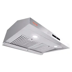 【Summervibes】VEVOR Under Cabinet Range Hood,  Dual Motors Ductless Kitchen Stove Vent, Stainless Steel Permanent Filter with 3-Speed Exhaust Fan, 2 Baffle Filters, LED Lights, Touch Control Panel, Silver (30 inch)