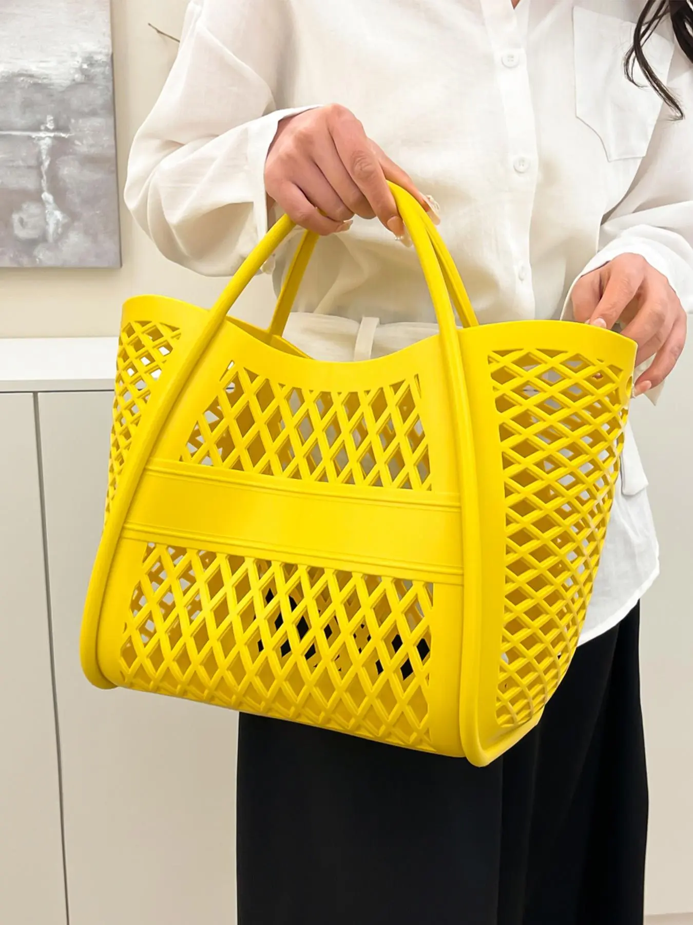 Women's Fashionable Basket Bag, Lightweight Durable Handbag, Casual Versatile Shopping Bag, Durable Shopping Totes for Daily Commuting, Work, School, Shopping, Street Shopping, Top Handle Shopper, Tote Bags
