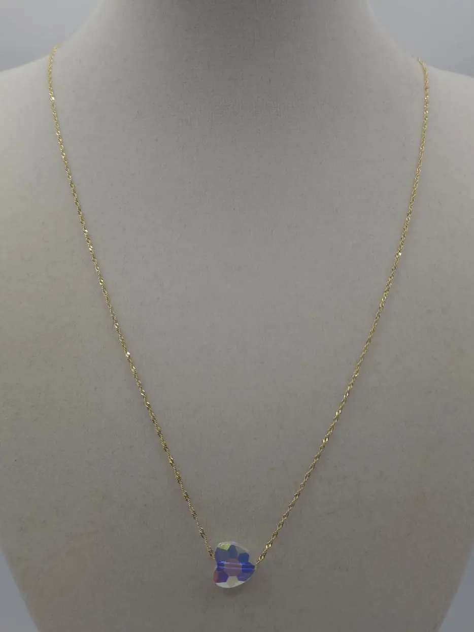 alicia 10-karat Gold Necklace for Women, Elegant Heart-Shaped Pendant with a Sparkly Cubic Zirconia Center, Versatile Jewelry Piece, Special Events, Female