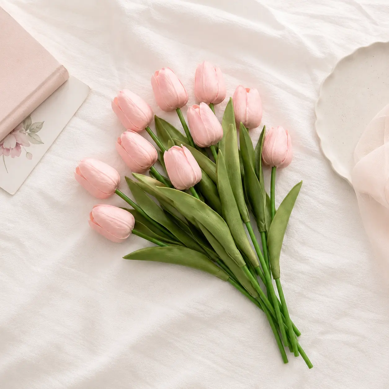 10pcs Real Touch Pink Tulips Artificial Flowers | Fake Bouquet for Wedding Decor & Room Aesthetic 10pcs Real Touch Pink Tulips Artificial Flowers | Fake Bouquet for Wedding Decor & Room Aesthetic
