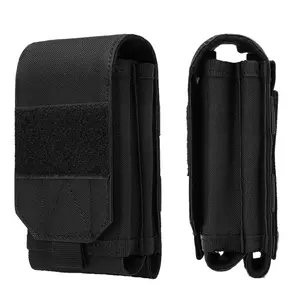 Tactical Dual-Phone Waist Pouch, 1000D Nylon MOLLE Utility Bag, Outdoor Military Fan Portable Phone Holster