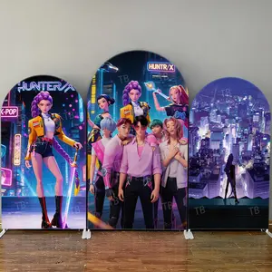 15-day Delivery Cyber Girl Group Hunter Arch Backdrop Cover Kids Birthday Party Decoration Baby Shower Cool Stage Girl Photography Background Wall