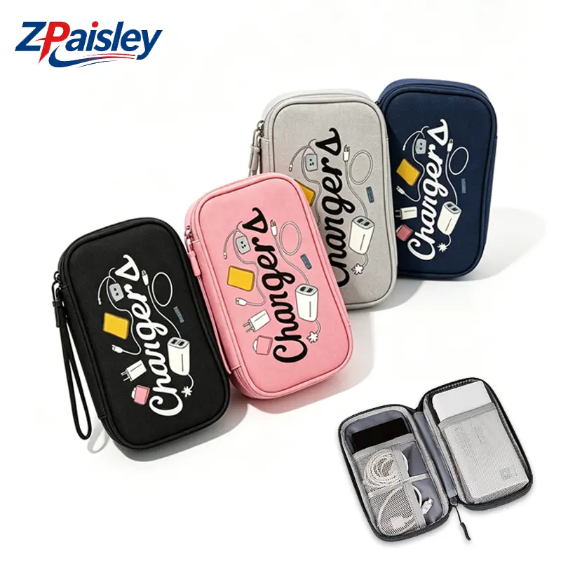 1Pc Electronics Accessories Organizer Bag, Travel Electronic Storage, Shockproof Portable Double Layer Tech Bags Carrying Case for Cord, Earbuds, Charger and SD Card