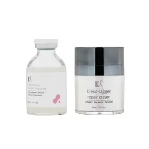 【Miracle Repair Set】KI Ceramide Barrier Ampoule + Exo-Laggen Repair Cream – Soothing & Anti-Aging Duo with Ceramide NP, Exosomes & Collagen hydrate Skin Serum Essence Facial Beauty Serum