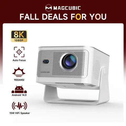 [US warehouse] Magcubic HY350MAX Projector 900ANSI Auto Focus 8K Decode Android 14 Allwinner H726 Built-in 15W HiFi Speaker Dual WiFi6 BT5.4 Native 1080P Portable Smart Home Cinema Movie Night Gift Projectors For Bedroom #tiktokshopstockup
