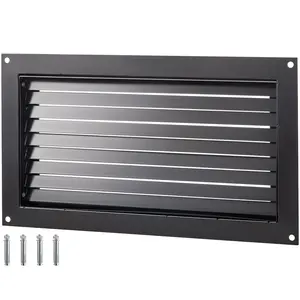 VEVOR Flood Vent, 16" X 32" Foundation Flood Vent, to Reduce Foundation Damage and Flood Risk, Black, Wall Mounted Flood Vent, for Crawl Spaces,Garages & Full Height Enclosures (16" X 32")