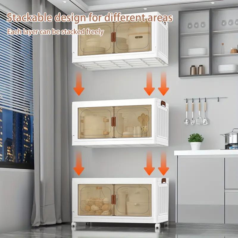 60cm 2-3-4-5 layers Collapsible Storage Bins with Lids, Folding Storage Box For Home, Kitchen and Office,Stackable Closet Organizer with wheels, With Doors Cube Storage Containers 60cm 2-3-4-5 layers Collapsible Storage Bins with Lids, Folding Storage Box For Home, Kitchen and Office,Stackable Closet Organizer with wheels, With Doors Cube Storage Containers