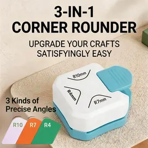 Paper Corner Rounder Punch, B2G1,Corner Punch Corner Cutter Rounder for Cardstock, 3 in 1 (R4mm, R7mm, R10mm) Round Corners Cutter for Crafts, Card Making, Scrapbook Supplies