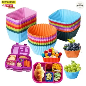 Silicone Lunch Bento Box Dividers, Bento Bundle Lunch Box Accessories for Lunch Containers