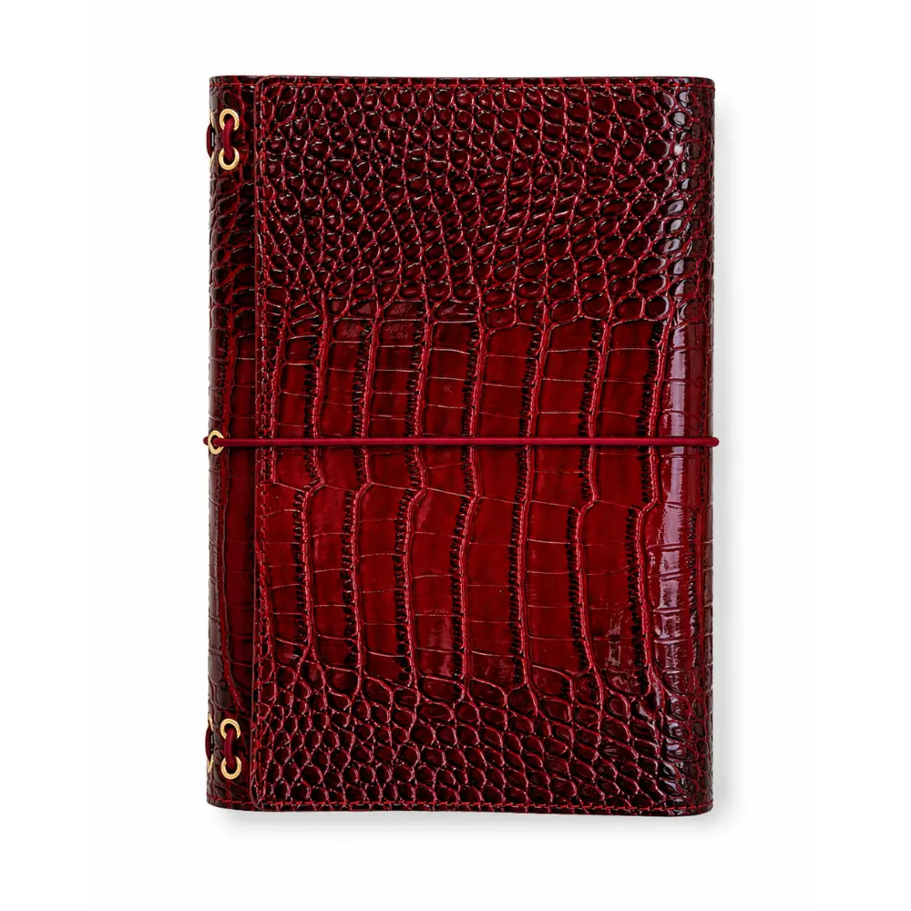 Croc Journal Trifold Cover Refillable Wrap Planner Traveler's Notebook A5 & Passport Size