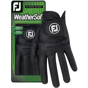 FJ WeatherSof Men's Weathersof Prior Generation Golf Glove - Enhanced Durability, Breathable Mesh, Extraordinary Fit, Black, Suitable for All Seasons