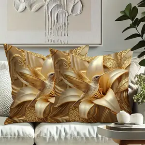 Bird Pattern Pillow Covers Set, 45x45cm Single-Sided Print, Hidden Zipper, Indoor Outdoor Decor, Living Room Bedroom Sofa Car, Room Cozy Accessories