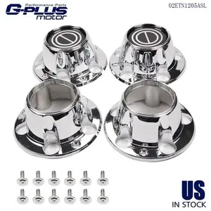 Fit For F150 / Bronco / Van 4x4 Wheel Center Caps Hubs W/ Screws Set Of 4 Silver G-PLUS