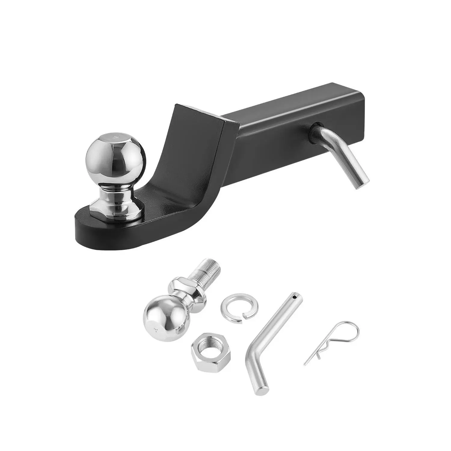 【Summerfinds】VEVOR Trailer Hitch Fits 2 Inches ReceiverTrailer Hitch Ball Mount with 2 Inches Ball and Pin7500 lbs Capacity Ball Hitch2 Inches DropTow Hitch for Heavy Duty Truck with Carbon SteelBlack
