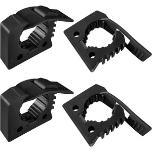 4 Pack Quick Release Clamp Mounts - Adjustable Rubber Tool Handle Holders for 1-1/4" to /4" Diameter, Shovel Holder, Universal Garage Storage, Boat, RV, ATV Or Any Wall
