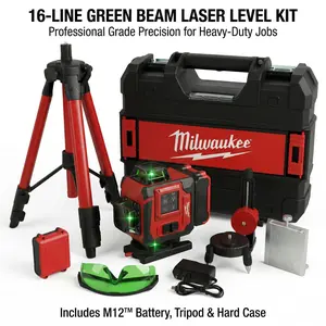 Milwaukee 16 line cross laser level set box