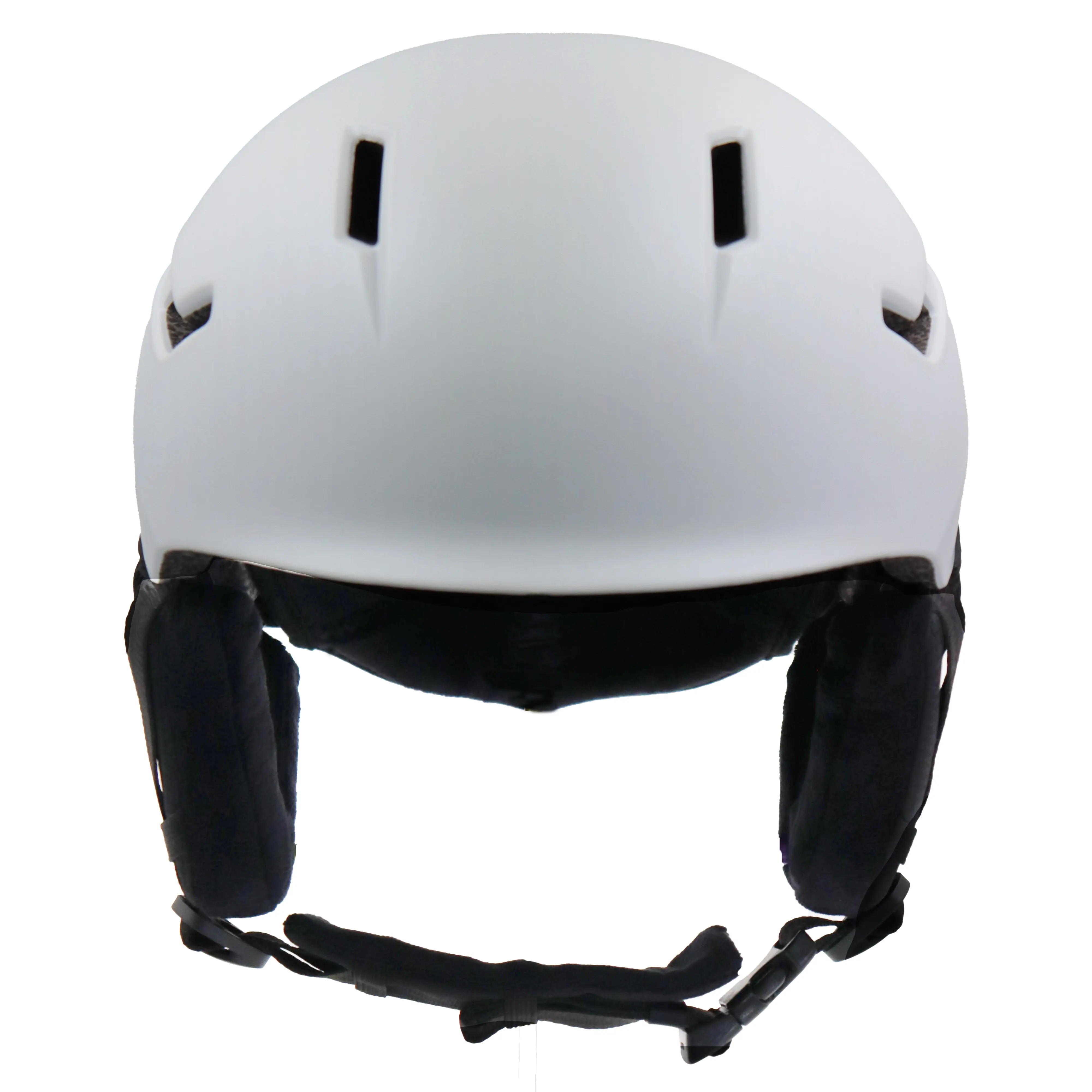 Matte White Ski Helmet CE EN1077 Certified Snowboard Helmet Adjustable Size Warm Ear Pads Multi Vent Breathable Winter Snow Sports Helmet for Men Women