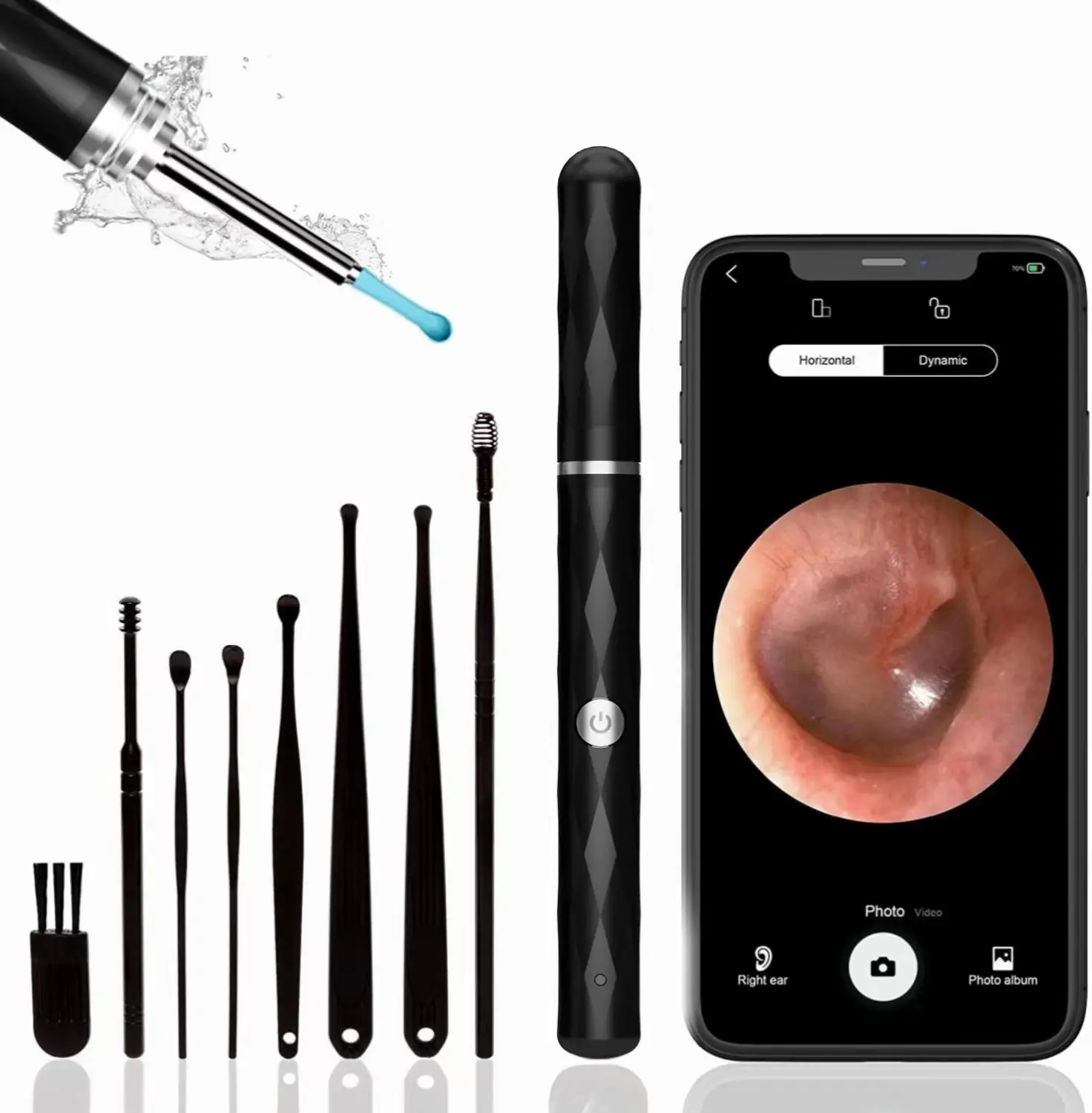 FONENYCA Ear Wax Removal Tool Camera, Ear Cleaner with Camera, 1080P Ear Camera with 6LED Light for Ear/Nose/Throat/Tonsil Stone Examination