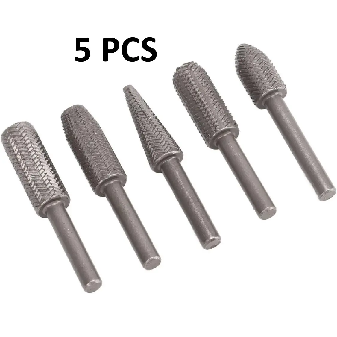 5PCS PCS Tungsten Carbide File Drill Bit Set – Efficient Rotary Burr Set with Non-Slip Handle, Fast Grinding Speed, Perfect for Wood & Rubber Molding Grooves, Versatile Drill Attachment Cutters, Durable Wear-Resistant Bits for DIY & Professional Use