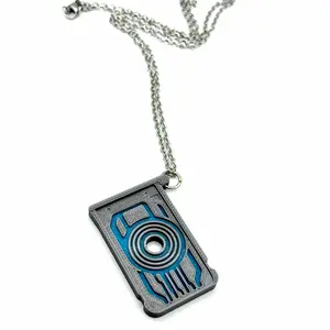 Tron inspired Memory Chip necklace blue sci-fi cosplay costume accessory