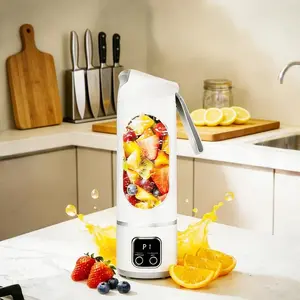 Portable USB-Powered Electric Blender with Acrylic Body, 500ML Compact Personal Juicer with Leakproof Seal & Multiple Modes, Small Footprint Home Supply for Shakes & Smoothies, Mother's Day Gift (White/Purple) outdoorfun