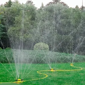 6-Piece Lawn Sprinkler Set, Automatic Watering System, 360° Rotating Garden Irrigation, Adjustable Arm, Plastic Material, Multi-Angle Rotation